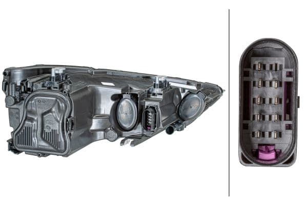 Koplamp Links (H1/H7/HY21W/W21W, elektrisch, met motor, met gloeilamp) past: AUDI A1 8X 05.10-12.14