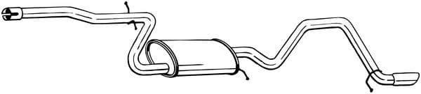 Uitlaatsysteem achterste geluiddemper past: VW GOLF PLUS, GOLF PLUS V, GOLF VI 1.6D 02.09-08.14