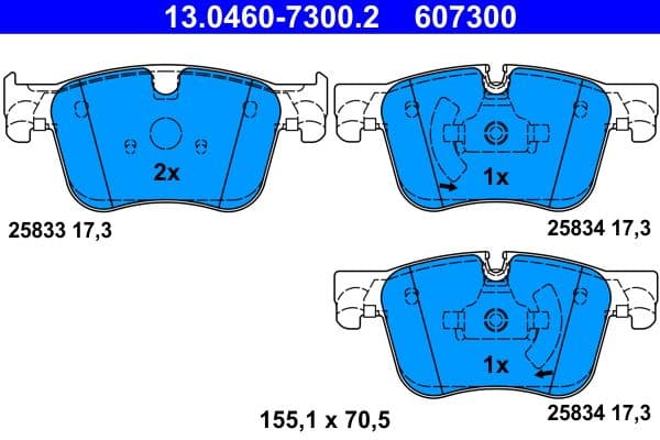 Remblokken set Voor , past: CITROEN C4 GRAND PICASSO II, C4 PICASSO II, C4 SPACETOURER, GRAND C4 SPACETOURER  OPEL GRANDLAND / GRANDLAND X  PEUGEOT 308, 308 II 1.2-2.0D 02.13-
