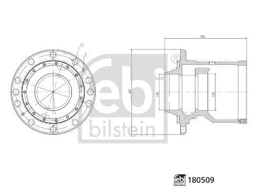 Wheel hub Achter past: DAF CF, CF 75, CF 85, XF 105, XF 106 01.01-