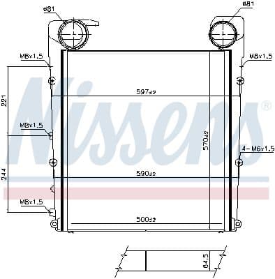 Toevoerluchtkoeler EURO 6 past: RVI D  VOLVO FL III D5K210-DTI8-122HR 01.13-
