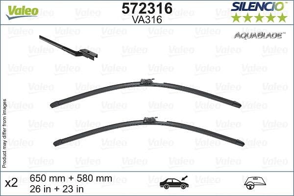 Wisserblad voegloos Voor met spoiler (2pcs) AquaBlade 650/580mm (versie met verwarming) past: MERCEDES GLE (C167), GLE (C292), GLE (V167), GLE (W166), GLS (X166), GLS (X167) 03.15-