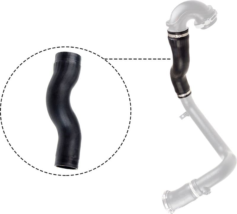 Intercooler slang (diameter 55/66,5mm, lengte 330mm, zwart) past: OPEL INSIGNIA A  SAAB 9-5 1.6 07.08-03.17