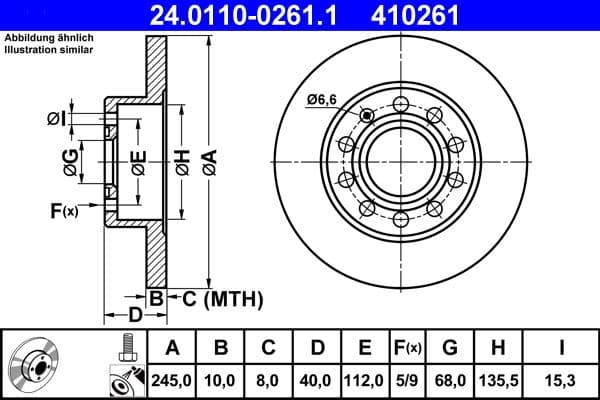 Brake disc Achter Links/Rechts past: AUDI 80 B4, A4 B6, A4 B7, A4 B8, COUPE B3  SEAT EXEO, EXEO ST 1.6-3.2 09.90-05.13
