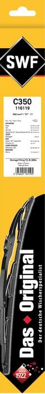 Wisserblad draaibaar Voor (1pcs) Standard 340mm past: MERCEDES A (W168)  VOLVO 240, 740, 940, 940 II  ARO 240-244  AUDI A3, A4 B6, A4 B7, Q7  BMW 3 (E36)  CHEVROLET MATIZ, NIVA 10.57-