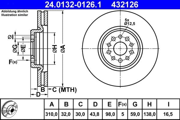 Brake disc Voor Links/Rechts past: CITROEN C8  FIAT ULYSSE  LANCIA PHEDRA  PEUGEOT 807 2.0D/2.2D/3.0 06.02-