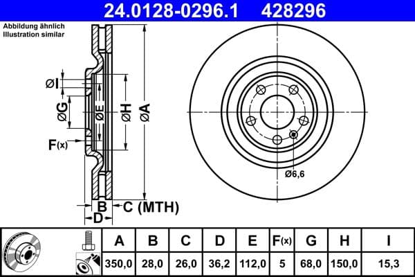 Brake disc Achter Links/Rechts past: AUDI A6 ALLROAD C8, A6 C8, A6 C9, A7, A8 D5, E-TRON, E-TRON GT, Q7, Q8, Q8 E-TRON  VW TOUAREG 2.0-Electric 01.15-