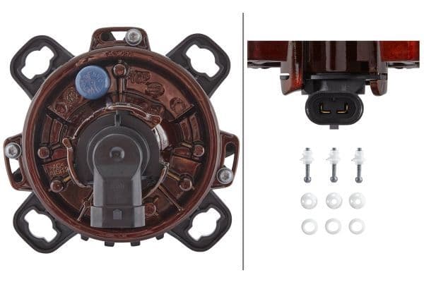 Universele koplamp Links/Rechts (rond, H1, 12V, breedte 113mm, hoogte 113mm, diameter 90mm, diepte: 160mm, transparant, zwart) past: MERCEDES ECONIC 2 04.13-