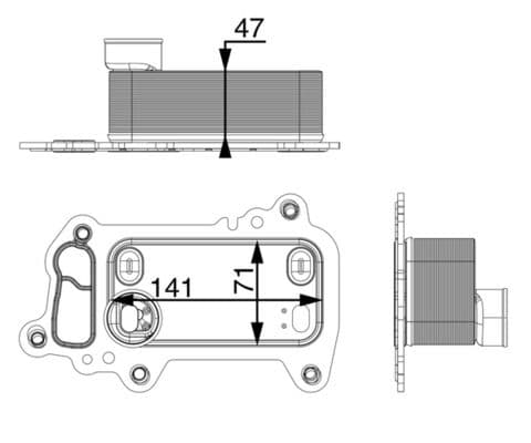 Olie radiator past: BMW 1 (E81), 1 (E82), 1 (E87), 1 (E88), 3 (E90), 3 (E91), 3 (E92), 3 (E93), 5 (E60), 5 (E61), X1 (E84), X3 (E83) 2.0D/3.0D 06.04-06.15