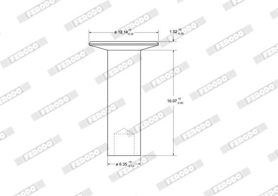 Rivet, drum brake lining