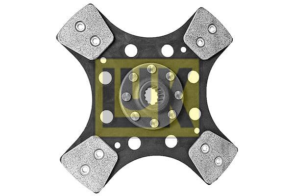 Koppelingsplaat/plaat keramiek (280mm  aantal peddels: 4) past: DEUTZ FAHR 5080 D ECOLINE, 310 VC, 310 VL, 310 VM, 310 VN, V 70 C, V 70 N, V 80 L, V 80 M, V 80 N, 57, 57 F, 67, 67 F, 310 ECOLINE