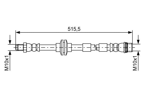 Remleiding/slang flexibel Voor Links/Rechts (lengte 490mm, M10x1/M10x1) past: MERCEDES CITAN MIXTO (DOUBLE CABIN), CITAN (MPV), CITAN/MINIVAN (W415) 1.2/1.5D 11.12-08.21