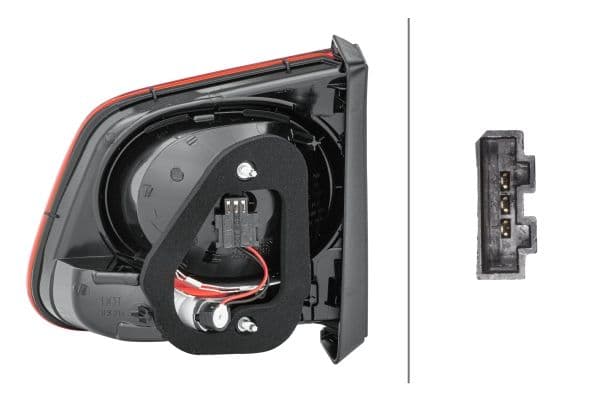 Achterlicht Links (binnen, H21W/W5W, kleur van het glas red/wit, anti-fog licht) past: VW TIGUAN I 09.07-04.11