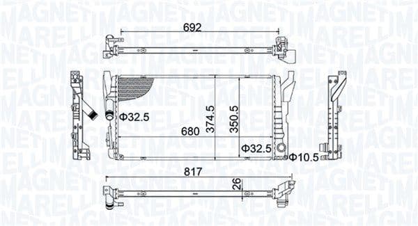 Motorradiator past: BMW 2 (F45), 2 GRAN TOURER (F46), 2 GRAN TOURER VAN (F46), X1 (F48), X2 (F39)  MINI (F55), (F56), (F57), CLUBMAN (F54), COUNTRYMAN (F60) 1.2/1.5 12.13-