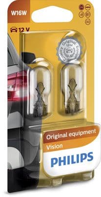 Gloeilamp (blisterverpakking 2pcs) W16W 12V 16W Vision