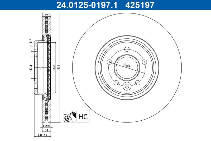 Brake disc Voor Links/Rechts past: VOLVO C30, C70 II, S40 II, V40, V50  FORD FOCUS II, FOCUS III, KUGA II, TOURNEO CONNECT V408 NADWOZIE WIELKO, TRANSIT CONNECT 1.0-2.5 12.03-