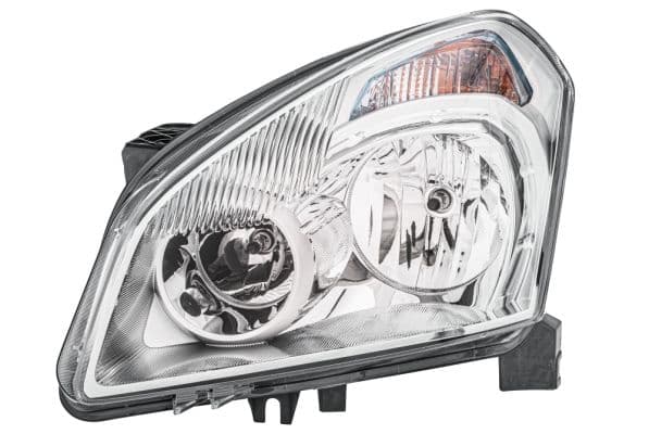 Koplamp Links (H7/H7/PY21W/W5W, elektrisch, met motor, met gloeilamp, kleur invoegen: verchroomd) past: NISSAN QASHQAI I J10 11.06-04.10