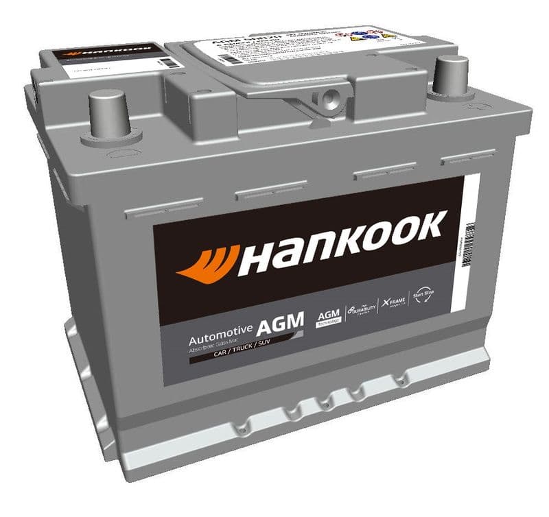 Batterij HANKOOK 12V 60Ah/680A (EN) START&STOP AGM (R+ standaard terminal) 242x174x190 B13 - montageflens 10,5 mm (agm/beginnen)