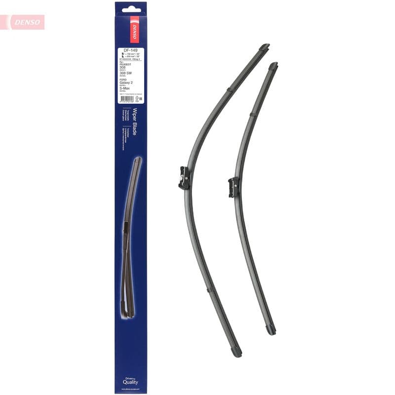 Wisserblad voegloos Voor met spoiler (2pcs) Flat Blades 750/650mm past: DS DS 4  CITROEN C4 II, DS4  FORD GALAXY II, S-MAX  PEUGEOT 308, 308 I, 408, EXPERT 05.06-