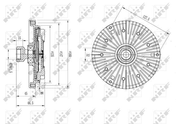 Ventilatorkoppeling past: BMW 3 (E46), 5 (E39), 7 (E38), 7 (E65, E66, E67), X5 (E53)  LAND ROVER RANGE ROVER III 2.0D-4.4D 04.98-08.12