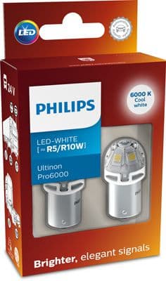 LED gloeilamp (Karton 2pcs) LED 12/24V 1W BA15S geen goedkeuringscertificaat Ultinon Pro6000, koel wit 6000K