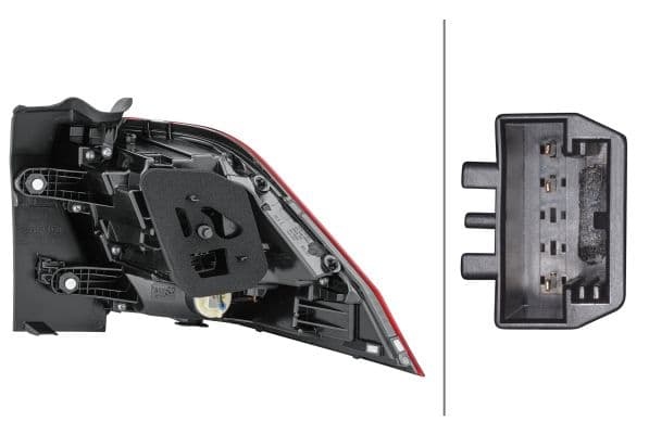 Achterlicht Links (bovenste deel/extern, LED/WY21W, kleur van het glas red) past: VW TIGUAN II 01.16-12.19