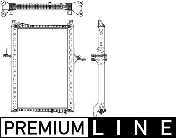 Motorradiator ((en) with frame, lage temperatuur  nieuw type) EURO 6 past: MAN TGL I, TGM I D0836LFL40-D0836LFLAN 04.05-03.22