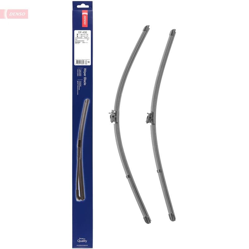 Wisserblad voegloos Voor (2pcs) Flat Blades 650/600mm past: MERCEDES SPRINTER 3,5-T (B907), SPRINTER 3,5-T (B907, B910), SPRINTER 3-T (B907), SPRINTER 3-T (B910), SPRINTER 3-T (B910, B907) 02.18-