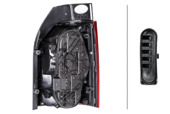 Achterlicht Links (P21/5W/W21W/W5W, kleur indicator wit, kleur van het glas red, anti-fog licht) past: VW TRANSPORTER T6 Bus / Oversize lichaam 04.15-02.19