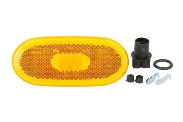 Markeringslichten Links/Rechts, oranje, W3W, hoogte 46,7mm  breedte 106,3mm  diepte 50,9mm, 12/24V (ovaal met reflector HOR 59) past: MERCEDES SPRINTER 3,5-T (B906), SPRINTER 3-T (B906) 04.06-12.19