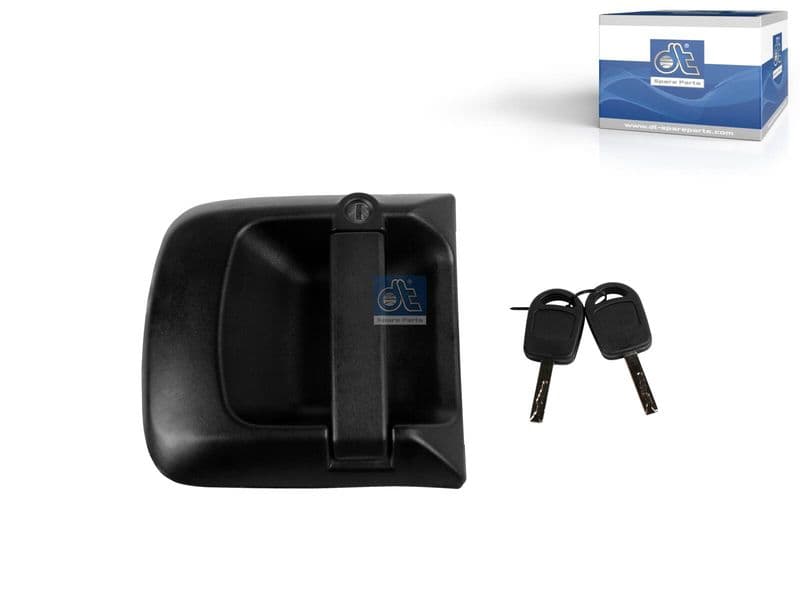 Door handle Links (met de sleutel, extern, met slot, zwart) past: MAN TGA, TGL I, TGM I, TGS I, TGX I 10.5D-6.9D 04.00-