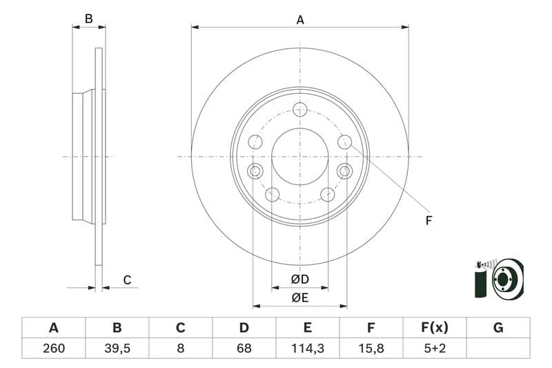 Brake disc Achter Links/Rechts past: RENAULT ZOE Electric 06.12-