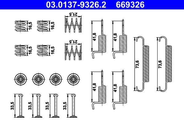 Accessory Kit, parking brake shoes