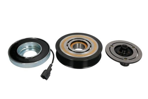 Airco compressor koppeling compleet (QUALITY DKS17D 12V 7PK 130mm) past: NISSAN MURANO II, NAVARA NP300, PATHFINDER III 2.5D 01.05-