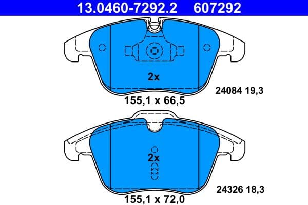 Remblokken set Voor , past: JAGUAR S-TYPE II, XF I, XF SPORTBRAKE, XJ, XK II 2.0-5.0 01.99-12.15