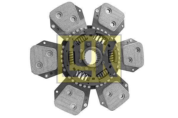 Koppelingsplaat/plaat keramiek (330mm  aantal peddels: 6) past: HUERLIMANN 6115 XB, 6115 ELITE, 6135 ELITE  LAMBORGHINI 115  SAME 100, 110, 130