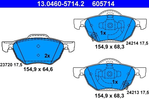 Remblokken set Voor , past: HONDA ACCORD VII 2.0-3.0 09.02-05.08