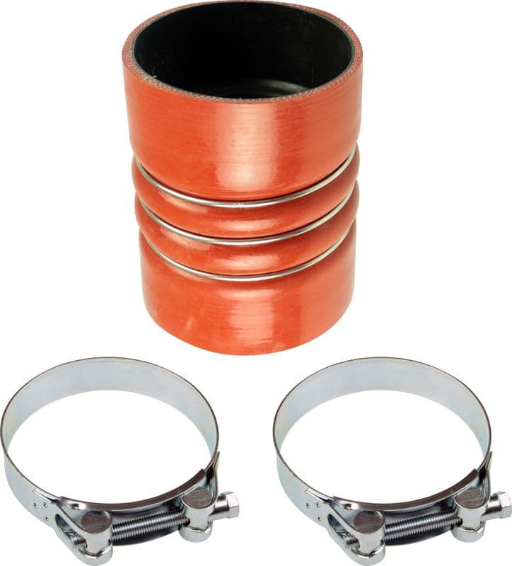 Intercooler slang (115mm/115mmx160mm, oranje, met klemmen) past: MERCEDES TRAVEGO (O 580) OM457.936-OM457.961 10.99-