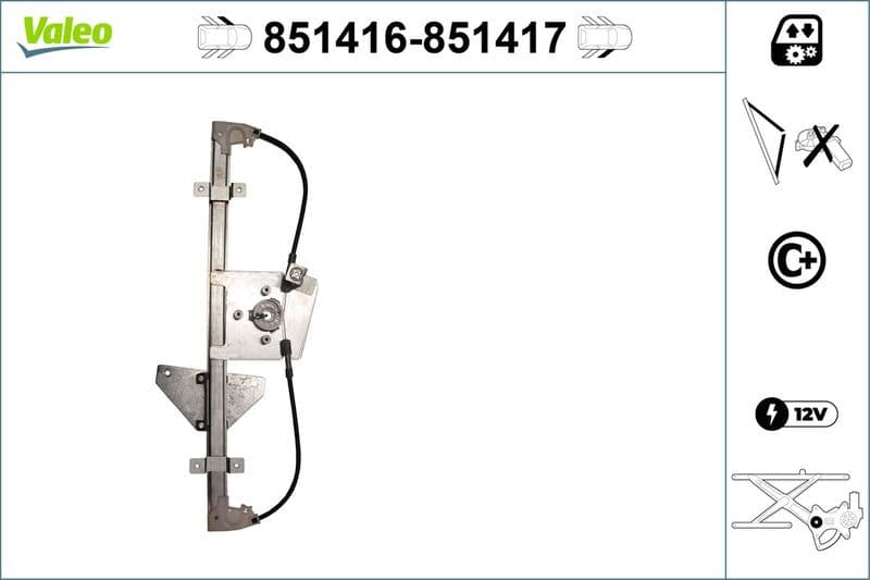 Raamregelaar Voor Links (elektrisch, zonder motor, aantal deuren: 5) past: NISSAN X-TRAIL III 04.14-