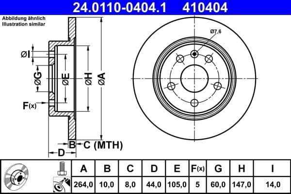 Brake disc Achter Links/Rechts past: CHEVROLET BOLT, VOLT  OPEL AMPERA-E, ASTRA K 1.0-Electric 06.15-