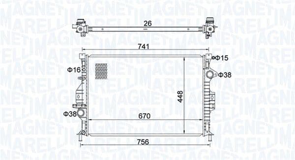 Motorradiator past: VOLVO S60 II, S80 II, V40, V60 I, V70 III, XC60 I, XC70 II  FORD C-MAX II, FOCUS III, GALAXY II, GALAXY MK II, GRAND C-MAX, MONDEO IV, S-MAX 1.5-4.4 03.06-
