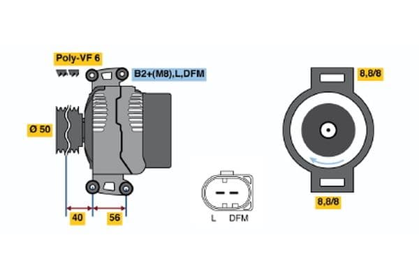 Dynamo (14V, 200A, gereviseerd) past: MERCEDES E T-MODEL (S211), E (VF211), E (W211), S (W220, V220) 2.1D-3.2D 03.02-07.09