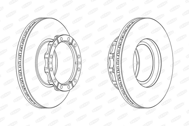 Brake disc achter/voor Links/Rechts (436mmx45mm) past: IVECO EUROCARGO I-III, EUROSTAR, EUROTECH MH, EUROTECH MP, EUROTECH MT, EUROTRAKKER 01.91-
