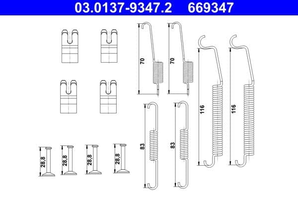 Accessory Kit, brake shoes