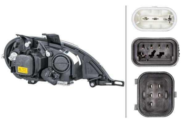 Koplamp Links (D2S/H7/PY21W/W5W, elektrisch, met motor, met gloeilamp, kleur indicator: transparant) past: MERCEDES M/ML-KLASA W163 01.02-06.05