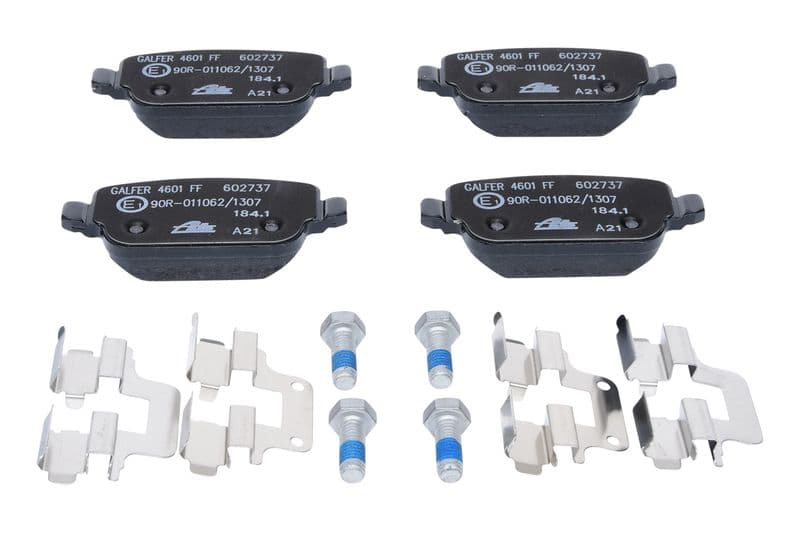 Remblokken set Achter (met extra's  met remklauw geleidingsbouten), past: VOLVO S80 II, V70 III, XC70 II  LAND ROVER FREELANDER 2 1.6-4.4 03.06-12.16