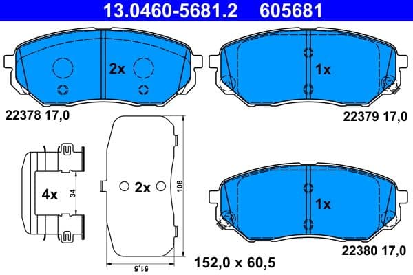 Remblokken set Voor , past: HYUNDAI SANTA FE IV  KIA SORENTO III 2.0D-3.5 01.15-12.20