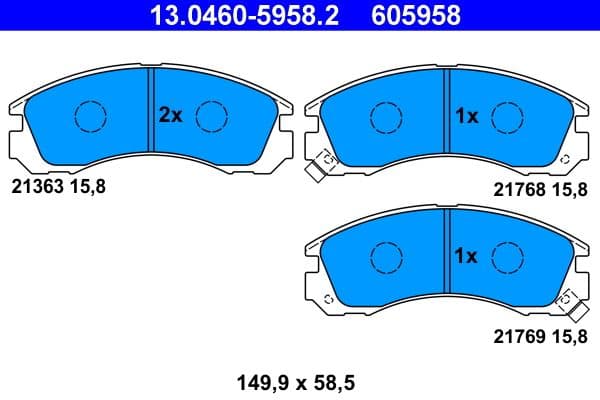 Remblokken set Voor , past: CITROEN C-CROSSER, C-CROSSER ENTERPRISE  MITSUBISHI ECLIPSE II, GALANT VII, GALANT VIII, L200, L400, LANCER IV, LANCER V, LANCER VI, LANCER VII 2.0-3.5 11.89-