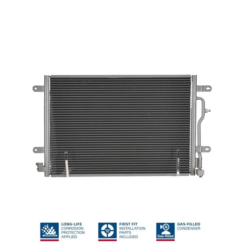 A/C condensator ((EN) additional fitting elements) past: AUDI A4 B6, A6 C5, ALLROAD C5 1.6-4.2 11.00-12.05