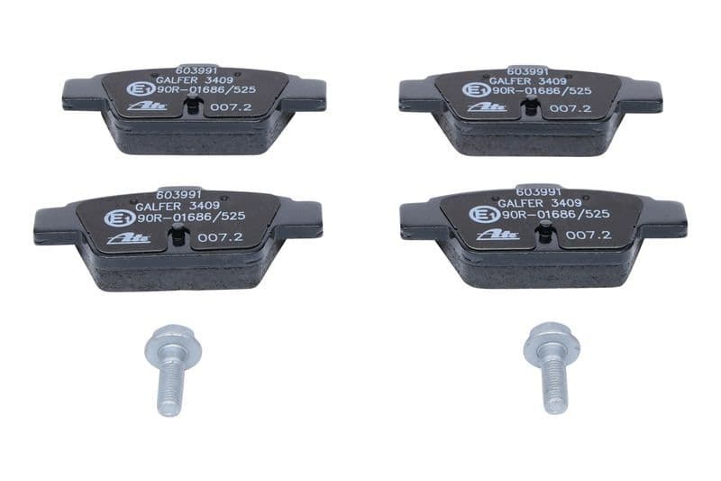 Remblokken set Achter (met remklauw geleidingsbouten), past: ALFA ROMEO MITO  FIAT BRAVO, BRAVO II, MULTIPLA, STILO  LANCIA DELTA III 0.9-2.4 04.99-10.18